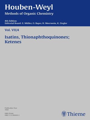 cover image of Houben-Weyl Methods of Organic Chemistry Volume VII/4